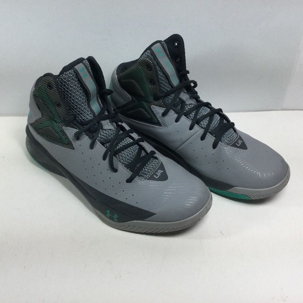 Under Armour UA Micro G Basketball Shoes Size 10 Mens Sneakers Gray Green